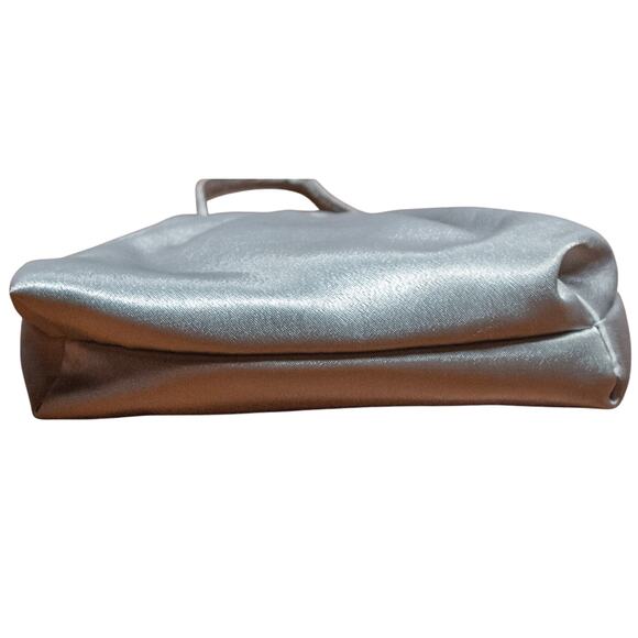 VINTAGE Gray Handbag Formal Satin Prom Bridesmaid Bag Crossbody Small Purse - Picture 4 of 7